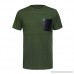 Cardigo Men Summer T-Shirt Short Sleeve Crew Neck Muscle Basic Top Slim Fit Zipper Tee Green B07QGR2BC7